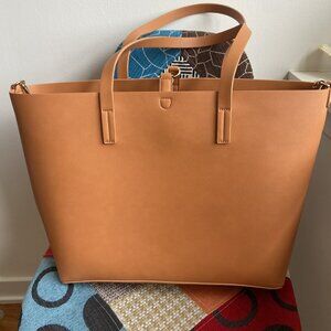 Mark and Graham 2 in 1 vegan leather tote in Camel